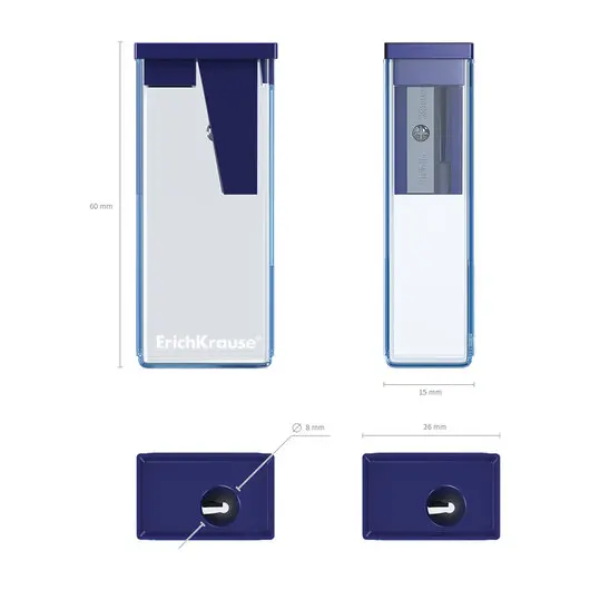Точилка ERICH KRAUSE пластиковая, цвет ассорти, 21830, фото 2