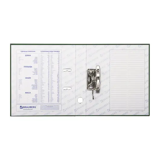 Папка-регистратор BRAUBERG с покрытием из ПВХ, 50 мм, зеленая (удвоенный срок службы), 221816, фото 3