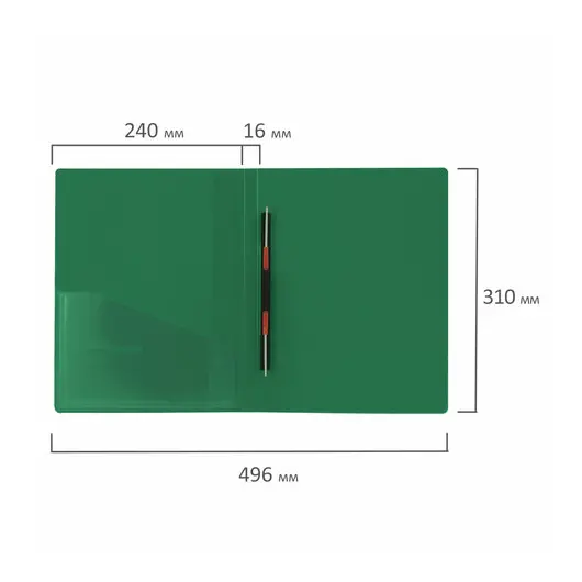 Папка с металлическим скоросшивателем и внутренним карманом BRAUBERG &quot;Contract&quot;, зеленая, до 100 л., 0,7 мм, 221784, фото 9
