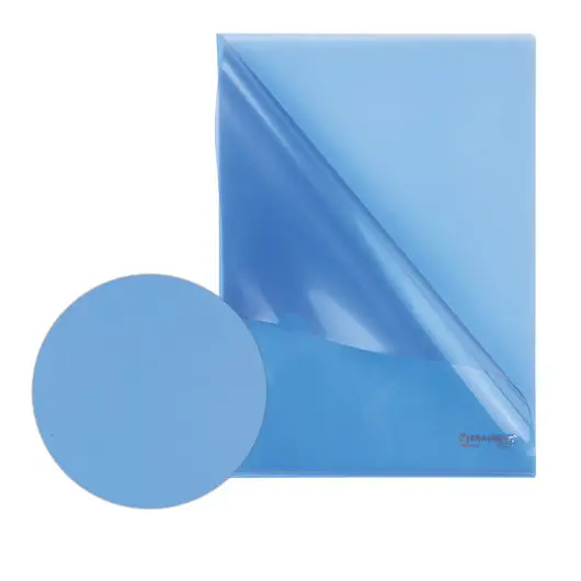 Папка-уголок жесткая BRAUBERG, синяя, 0,15 мм, 221642, фото 4