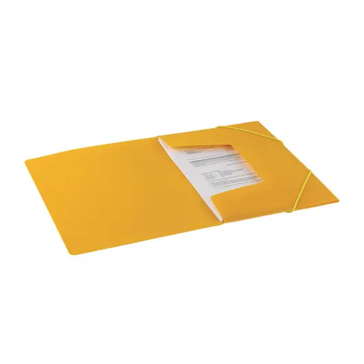 Папка на резинках BRAUBERG &quot;Contract&quot;, желтая, до 300 листов, 0,5 мм, бизнес-класс, 221800, фото 7