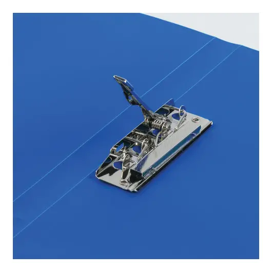 Папка с боковым металлическим прижимом BRAUBERG стандарт, синяя, до 100 листов, 0,6 мм, 221629, фото 5