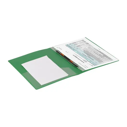 Папка с металлическим скоросшивателем и внутренним карманом BRAUBERG &quot;Contract&quot;, зеленая, до 100 л., 0,7 мм, 221784, фото 8