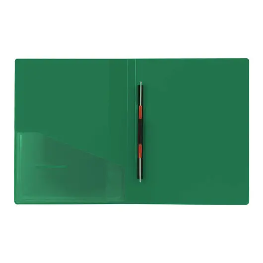 Папка с металлическим скоросшивателем и внутренним карманом BRAUBERG &quot;Contract&quot;, зеленая, до 100 л., 0,7 мм, 221784, фото 3