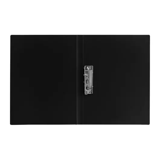 Папка с боковым металлическим прижимом BRAUBERG стандарт, черная, до 100 листов, 0,6 мм, 221630, фото 3