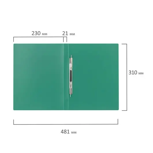 Папка с металлическим скоросшивателем BRAUBERG стандарт, зеленая, до 100 листов, 0,6 мм, 221631, фото 8