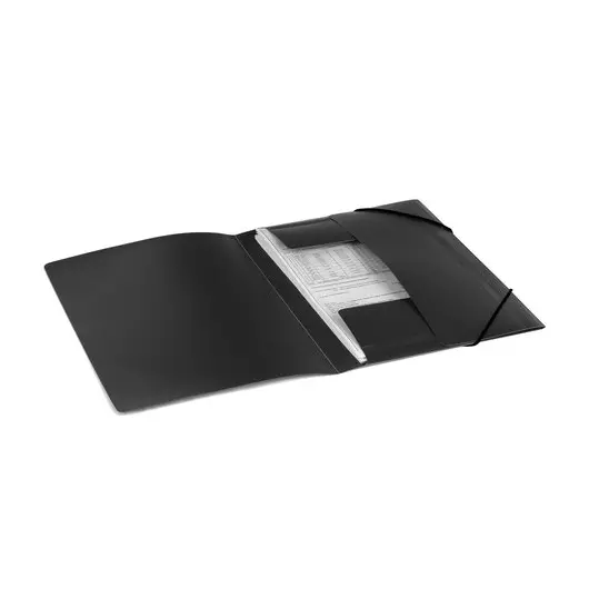 Папка на резинках BRAUBERG, стандарт, черная, до 300 листов, 0,5 мм, 221624, фото 5