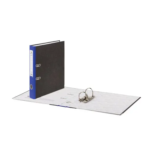 Папка-регистратор BRAUBERG, мраморное покрытие, А4 +, содержание, 50 мм, синий корешок, 221982, фото 6