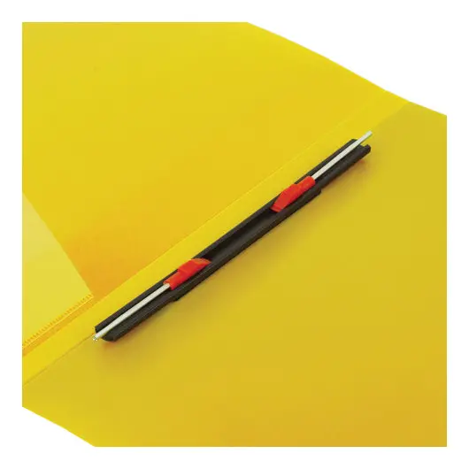 Папка с металлическим скоросшивателем и внутренним карманом BRAUBERG &quot;Contract&quot;, желтая, до 100 л., 0,7 мм, 221785, фото 5