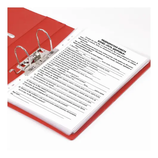 Папка-регистратор BRAUBERG с двухсторонним покрытием из ПВХ, 70 мм, красная, 222652, фото 13