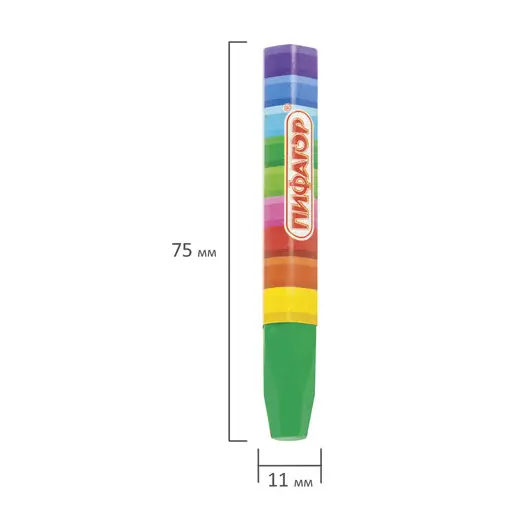 Восковые мелки утолщенные BRAUBERG/ПИФАГОР, 24 цвета, на масляной основе, яркие цвета, 222972, фото 5