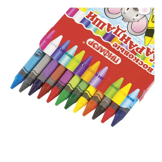 Восковые карандаши ПИФАГОР, 12 цветов, 222962, фото 4