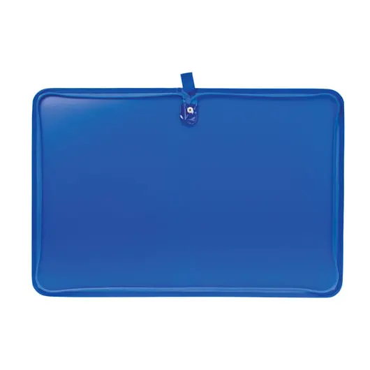 Папка на молнии пластиковая, А4, матовая, синяя, размер 320х230 мм, ПМ-А4-11/3, фото 2