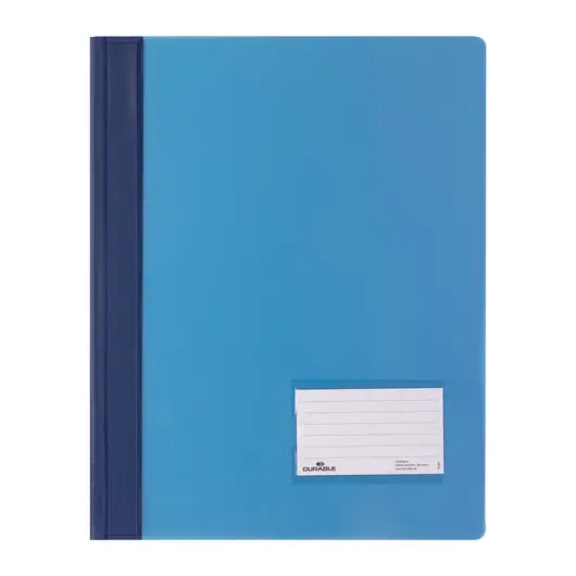 Скоросшиватель пластиковый DURABLE, А4+ (310х240 мм), 280 мкм, карман для визитки, синий, 2680-06, фото 1