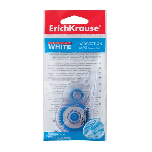Корректирующая лента ERICH KRAUSE &quot;Techno White&quot;, 5 мм х 8 м, упаковка с европодвесом, 21886, фото 2