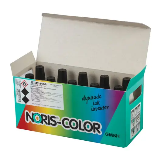 Краска штемпельная NORIS, черная, 50 мл (специальная для полиэтилена и полипропилена), 196Сч, фото 2