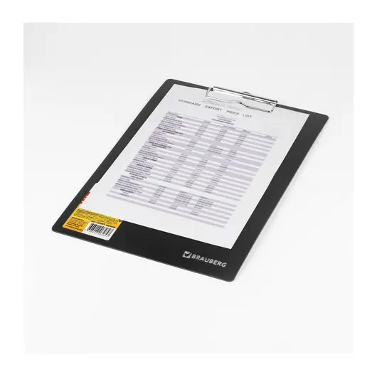 Доска-планшет BRAUBERG Contract сверхпрочная с прижимом А4 (313х225 мм), пластик, 1,5 мм, ЧЕРНАЯ, 223491, фото 4