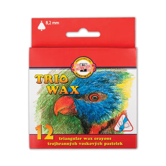 Восковые мелки KOH-I-NOOR &quot;Trio Wax&quot;, 12 цветов, трехгранные, картонная упаковка с европодвесом, 8272012001KS, фото 2