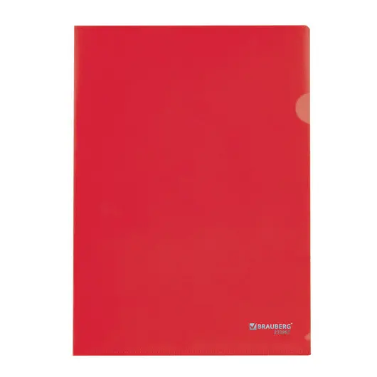 Папка-уголок BRAUBERG, красная 0,10 мм, 223967, фото 5