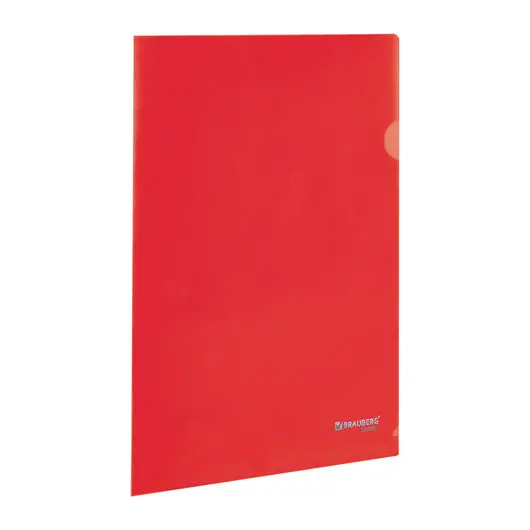 Папка-уголок BRAUBERG, красная 0,10 мм, 223967, фото 1