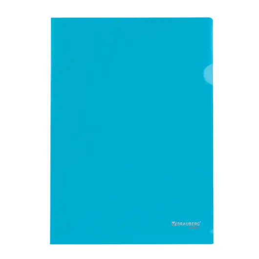 Папка-уголок BRAUBERG, синяя, 0,10 мм, 223964, фото 2