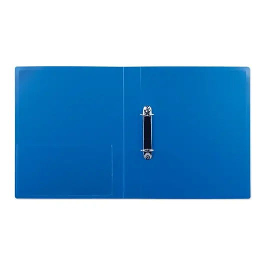 Папка на 2 кольцах БЮРОКРАТ, 40 мм, внутренний карман, синяя, до 250 листов, 0,8 мм, 0812/2Rblue, фото 2