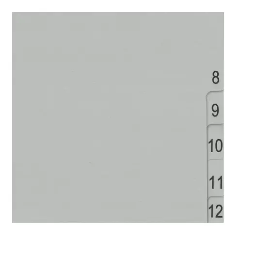 Разделитель пластиковый BRAUBERG, А4, 12 листов, цифровой 1-12, оглавление, серый, 225596, фото 3
