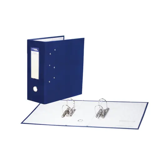 Папка-регистратор с двумя арочными механизмами (до 800 листов), покрытие ПВХ, 125 мм, синяя, фото 1