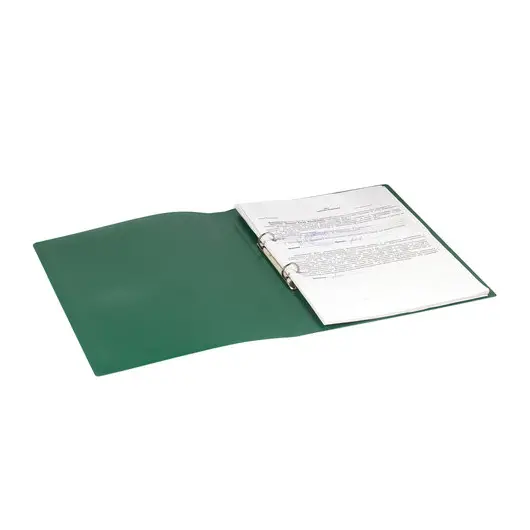 Папка на 2 кольцах STAFF, 21 мм, зеленая, до 170 листов, 0,5 мм, 225719, фото 7