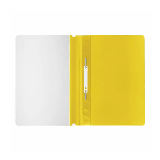 Скоросшиватель пластиковый STAFF, А4, 100/120 мкм, желтый, 225731, фото 2