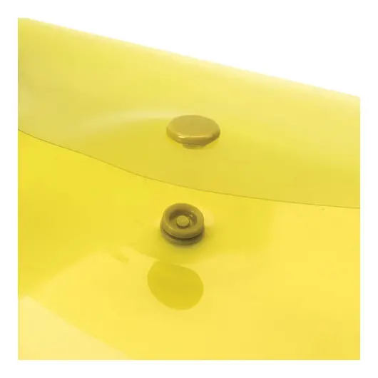 Папка-конверт с кнопкой STAFF, А4, до 100 листов, прозрачная, желтая, 0,12 мм, 226031, фото 4