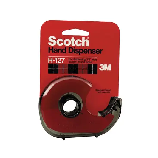 Диспенсер для клейкой ленты SCOTCH, для лент шириной до 19 мм и длиной до 33 м, дымчатый, H-127, фото 2