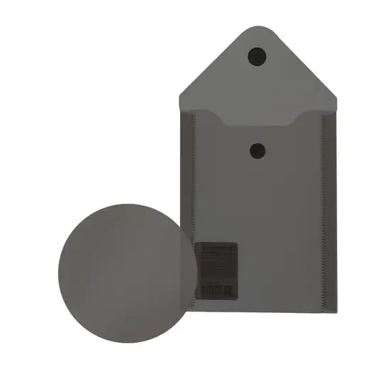 Папка-конверт с кнопкой МАЛОГО ФОРМАТА (105х148 мм), А6, тонированная черная, 0,18 мм, BRAUBERG, 227322, фото 6