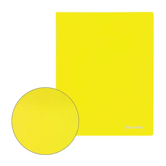 Папка 20 вкладышей BRAUBERG &quot;Neon&quot;, 16 мм, неоновая желтая, 700 мкм, 227449, фото 6