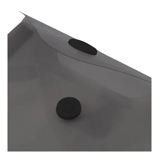 Папка-конверт с кнопкой МАЛОГО ФОРМАТА (105х148 мм), А6, тонированная черная, 0,18 мм, BRAUBERG, 227322, фото 4