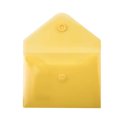 Папка-конверт с кнопкой МАЛОГО ФОРМАТА (74х105 мм), А7 (для дисконтных, банковских карт, визиток) прозр, желтая, 0,18 мм, BRAUBERG, 227324, фото 3