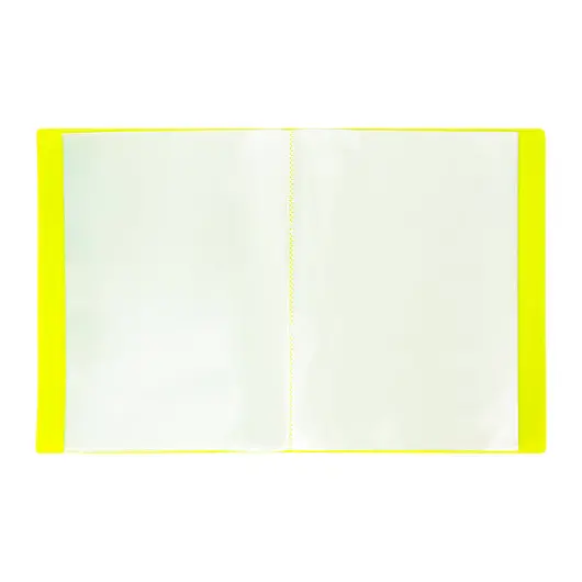 Папка 20 вкладышей BRAUBERG &quot;Neon&quot;, 16 мм, неоновая желтая, 700 мкм, 227449, фото 3