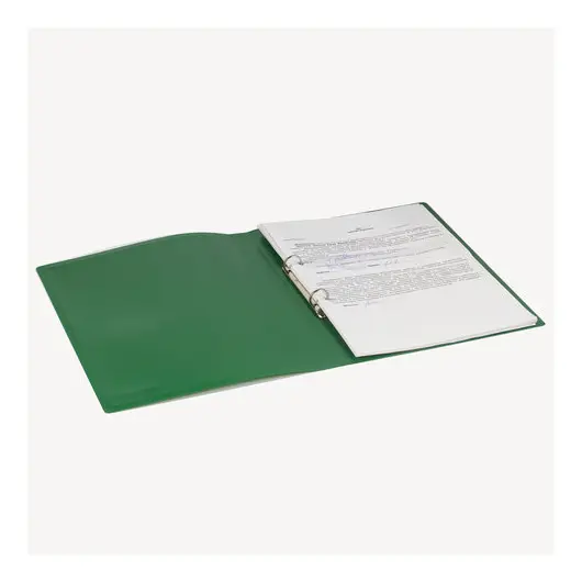 Папка на 2 кольцах BRAUBERG &quot;Office&quot;, 25 мм, зеленая, до 170 листов, 0,5 мм, 227497, фото 7