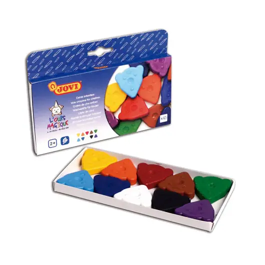 Восковые мелки фигурные JOVI, 10 цветов, для малышей, картонная коробка, 941, фото 3