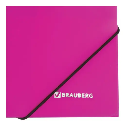 Папка на резинках BRAUBERG &quot;Neon&quot;, неоновая, розовая, до 300 листов, 0,5 мм, 227462, фото 5