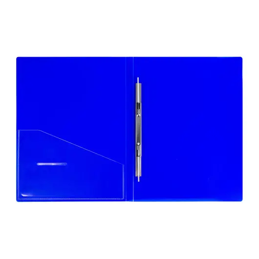 Папка с металлическим скоросшивателем и внутренним карманом BRAUBERG &quot;Neon&quot;, 16 мм, синяя, до 100 листов, 0,7 мм, 227467, фото 3
