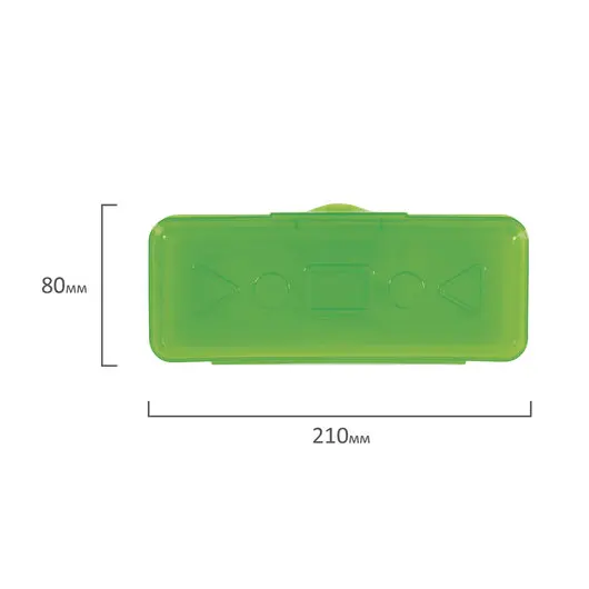Пенал пластиковый ПИФАГОР тонированный, ассорти 4 цвета, 20х7х4 см, 228113, фото 6