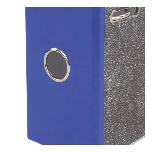 Папка-регистратор BRAUBERG, усиленный корешок, мраморное покрытие, 80 мм, с уголком, синяя, 228028, фото 10
