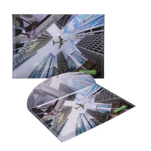 Папка-конверт с кнопкой БИЗНЕСМЕНЮ, А4, 160 мкм, до 100 листов, цветная печать, 228055, фото 6