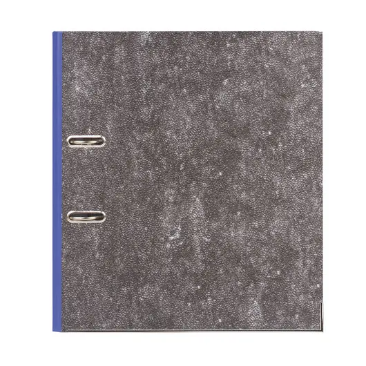 Папка-регистратор BRAUBERG, усиленный корешок, мраморное покрытие, 80 мм, с уголком, синяя, 228028, фото 2