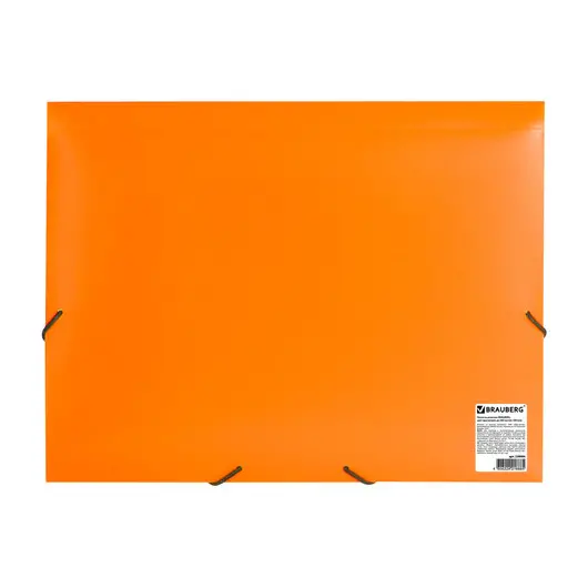 Папка на резинках BRAUBERG &quot;Office&quot;, оранжевая, до 300 листов, 500 мкм, 228084, фото 3