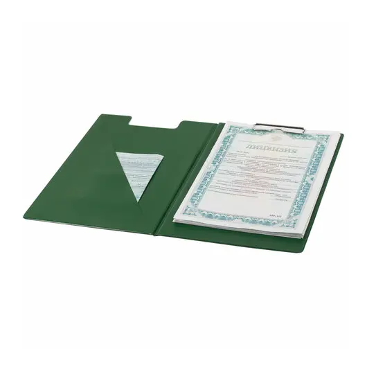 Папка-планшет BRAUBERG, А4 (340х240 мм), с прижимом и крышкой, картон/ПВХ, зеленая, 228340, фото 7