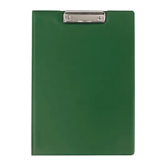Папка-планшет BRAUBERG, А4 (340х240 мм), с прижимом и крышкой, картон/ПВХ, зеленая, 228340, фото 2