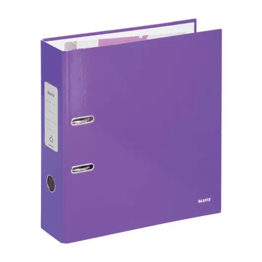 Папка-регистратор LEITZ, механизм 180°, с покрытием пластик, 80 мм, фиолетовая, 10101268, фото 1