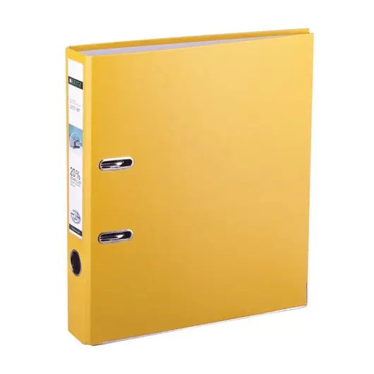 Папка-регистратор LEITZ, механизм 180°, с покрытием пластик, 80 мм, желтая, 10101215, фото 1
